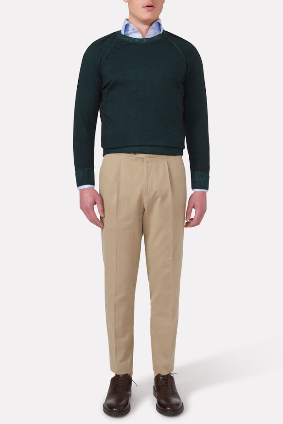 Regular Fit High Waist Microstructure Trousers