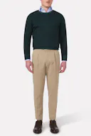 Regular Fit High Waist Microstructure Trousers