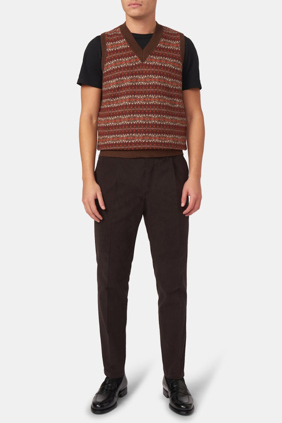 Regular Fit High Waist Microstructure Trousers