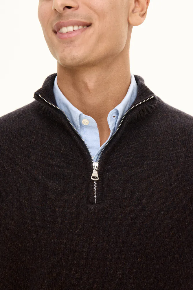 Regular Fit Half Zip Woolblend