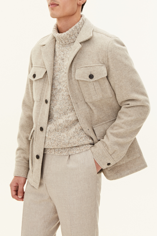 Regular Fit Overshirt Borstad Ull