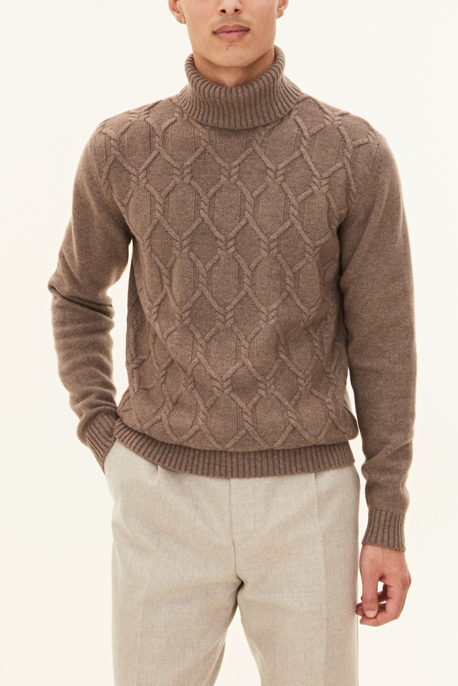 Regular Fit Kabelstickad Polotröja