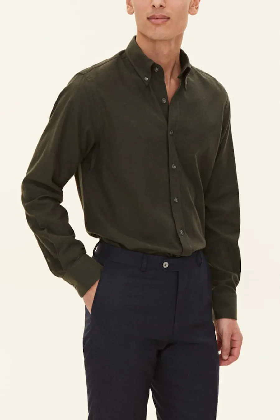 Regular Fit Button Down Twillskjorta