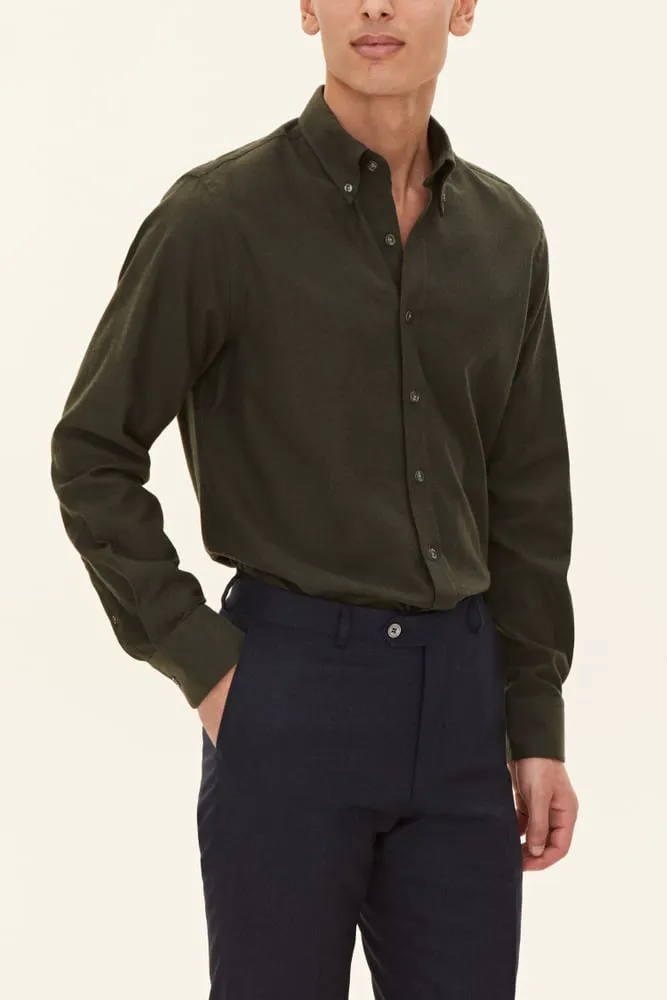 Regular Fit Button Down Twillskjorta