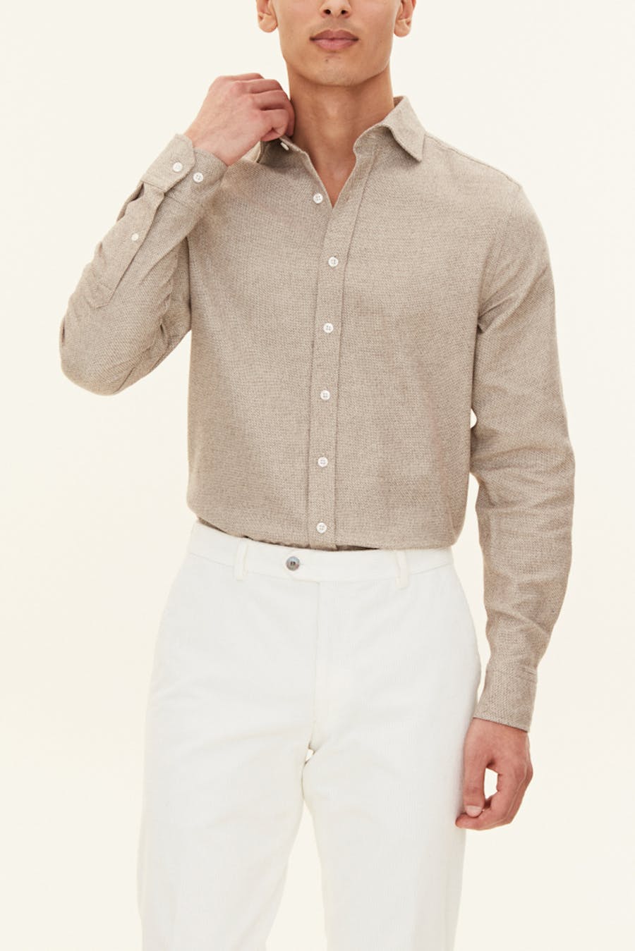 Slim Fit Cut Away Poplinskjorte