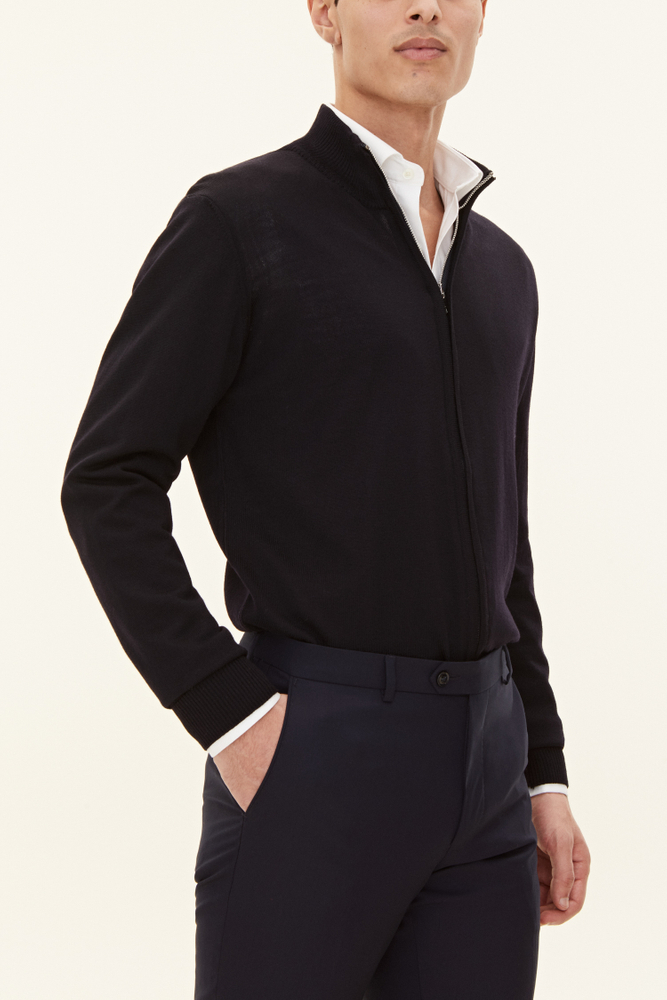 Regular Fit Full Zip Cardigan Extra Fine Merinoull