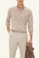 Regular Fit Extra Fine Merino Wool Half Zip Sweater