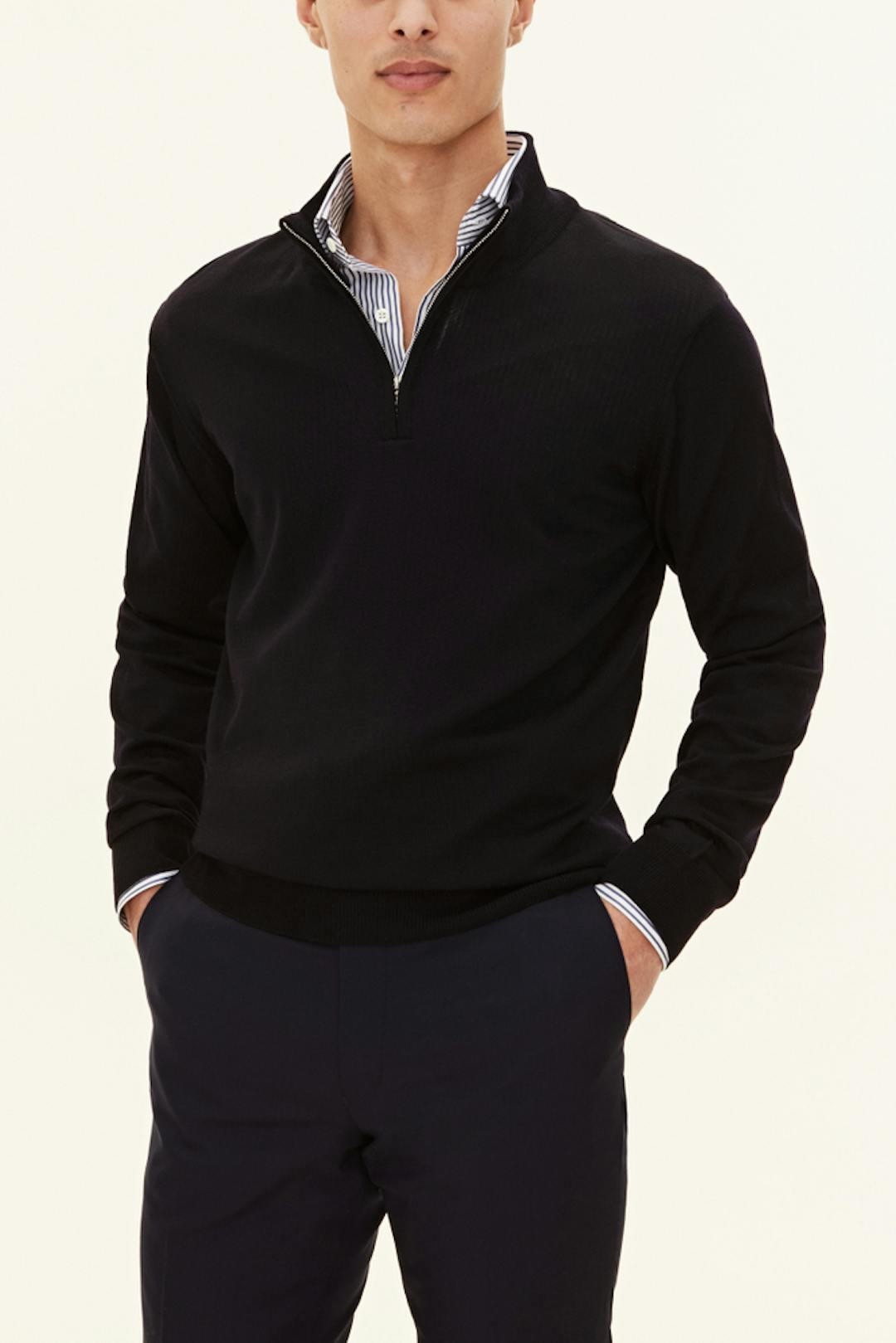 Regular Fit Half Zip Genser Ekstra Fin Merinoull