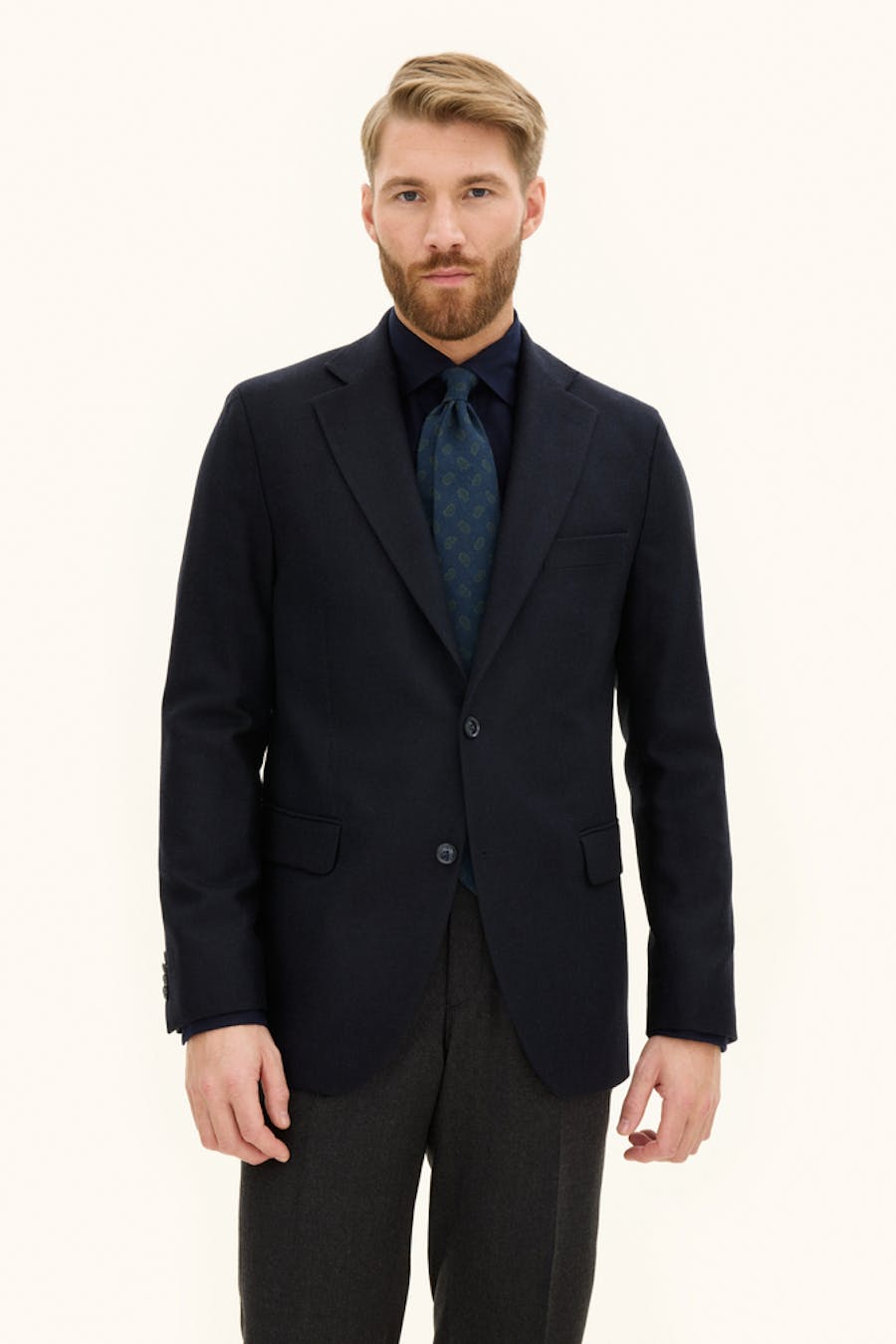 Regular Fit Microstructure Blazer