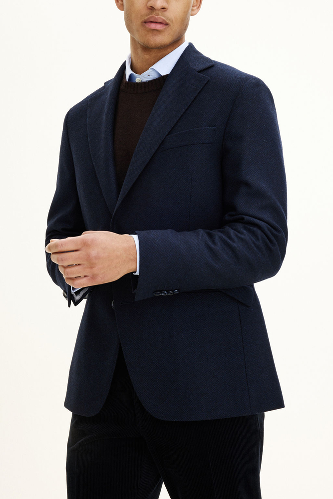 Regular Fit Microstructure Blazer