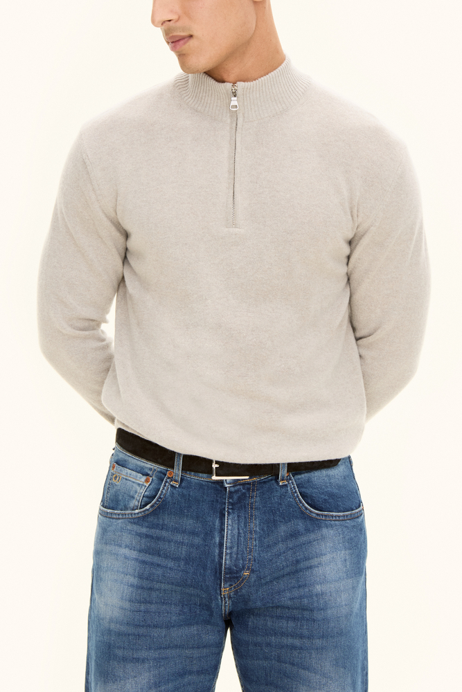 Regular Fit Half Zip Genser Ullblanding