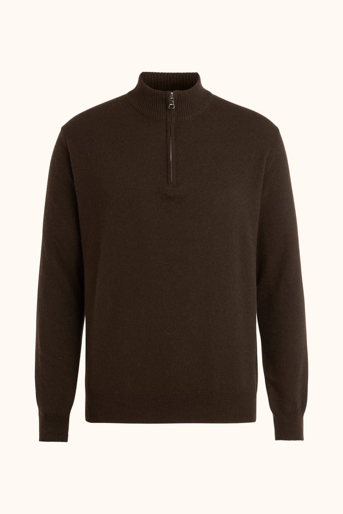 Regular Fit Wool Blend Half Zip Sweater