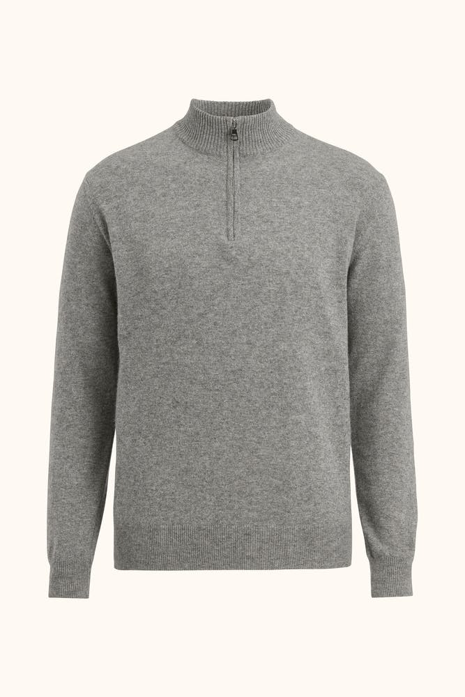 Regular Fit Half Zip Genser Ullblanding