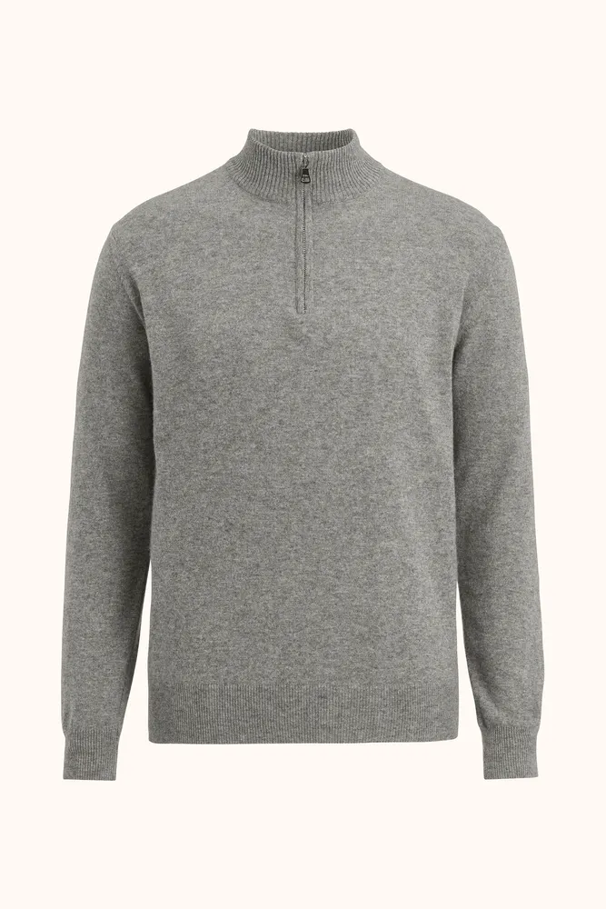 Regular Fit Half Zip Genser Ullblanding
