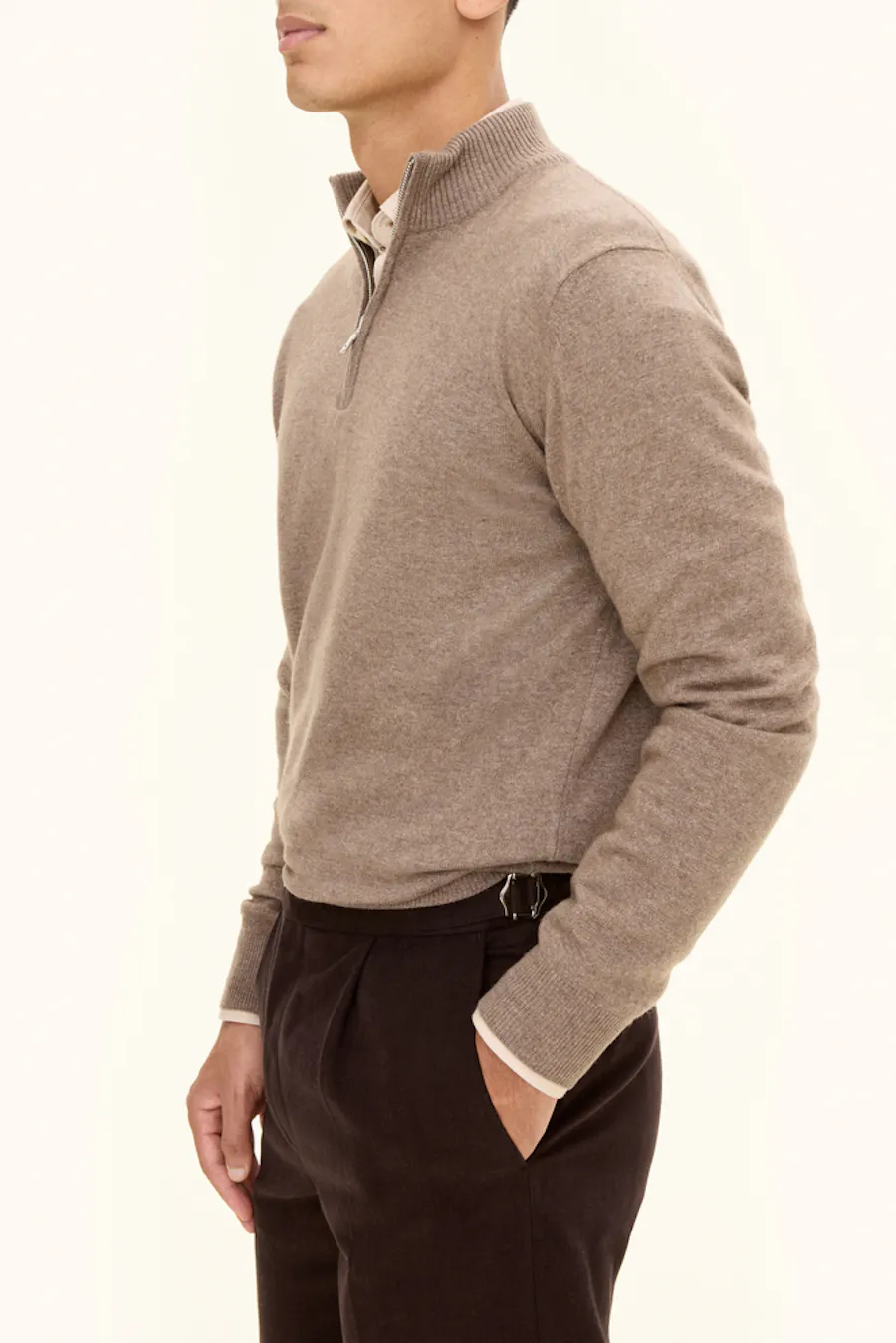 Regular Fit Half Zip Genser Ullblanding