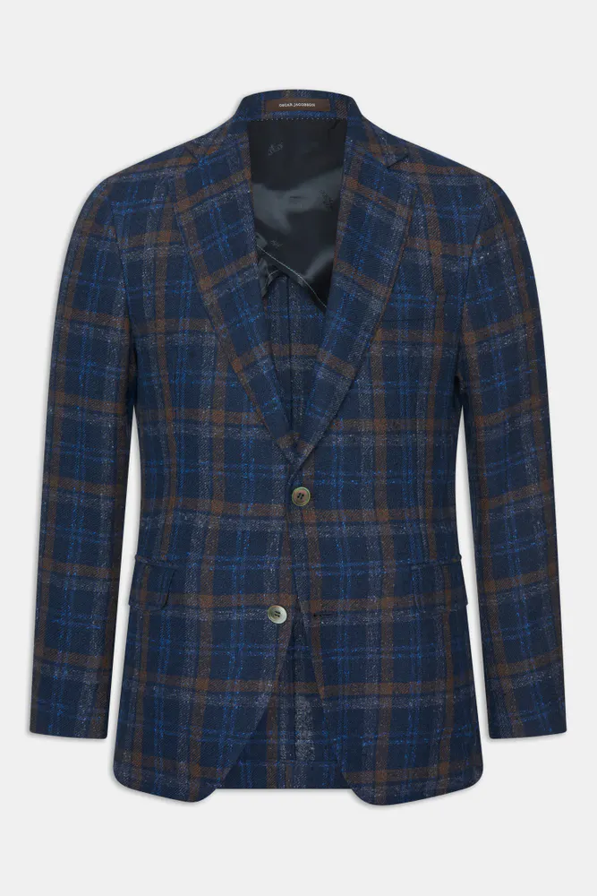 Regular Fit Rutemønstret Hørblazer