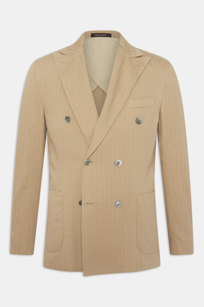 Regular Fit Dobbeltradet Herringbone Struktur Blazer