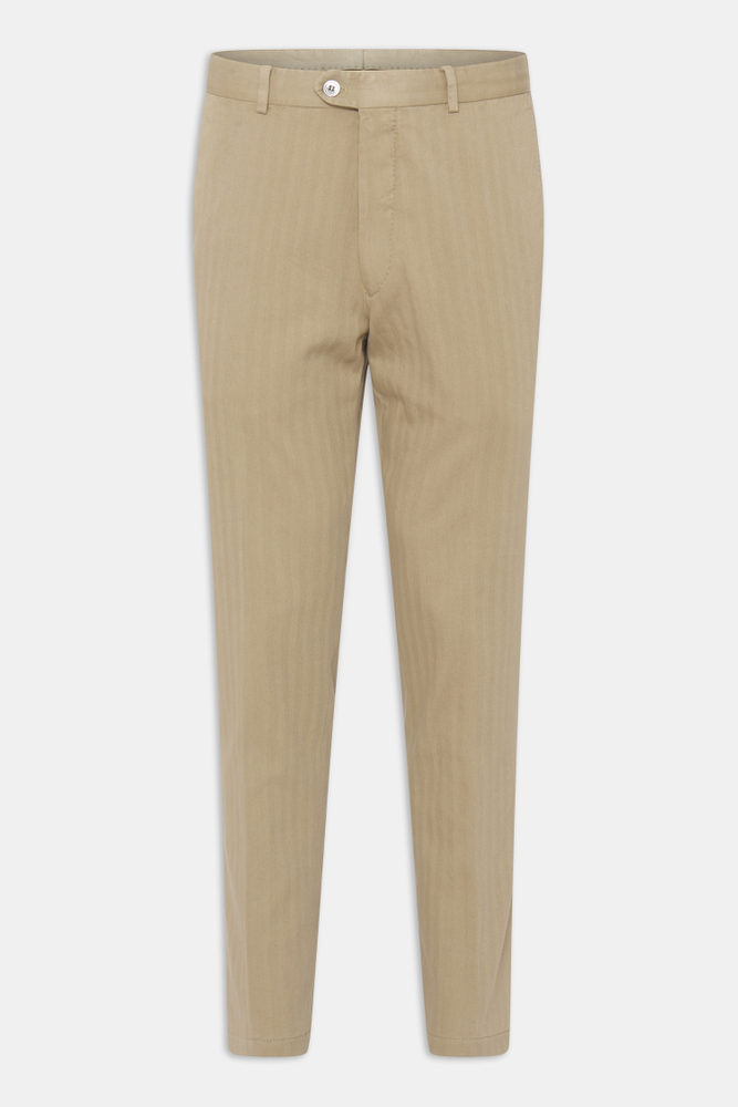Slim Fit Herringbone Structure Trousers