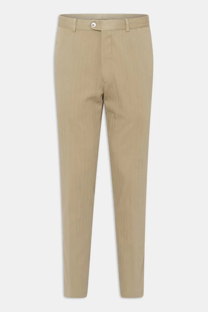 Slim Fit Herringbone Structure Trousers
