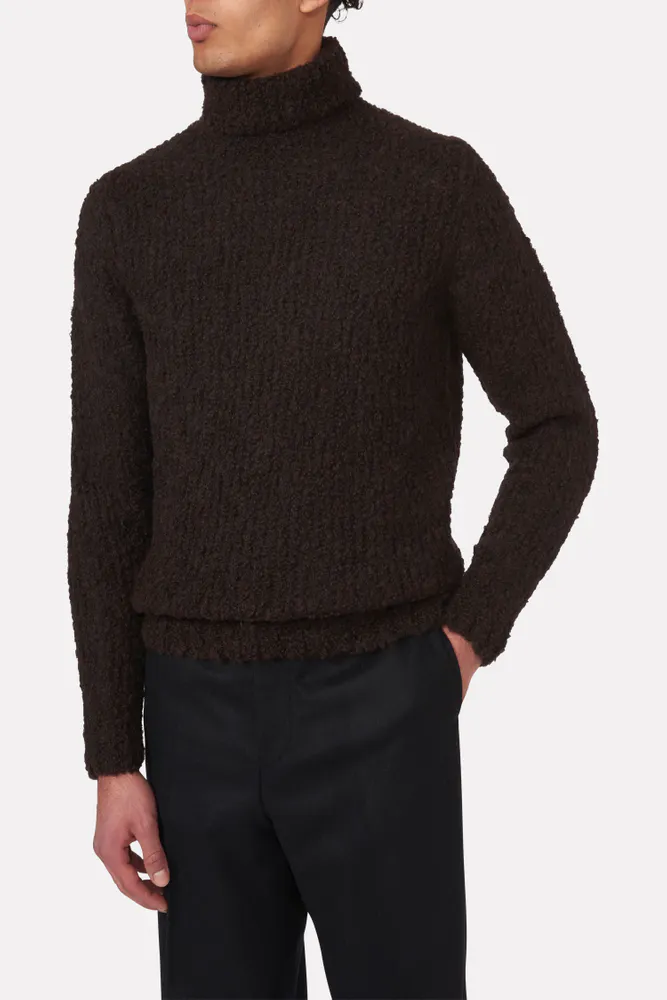 Regular Fit Bouclé Rullekrave