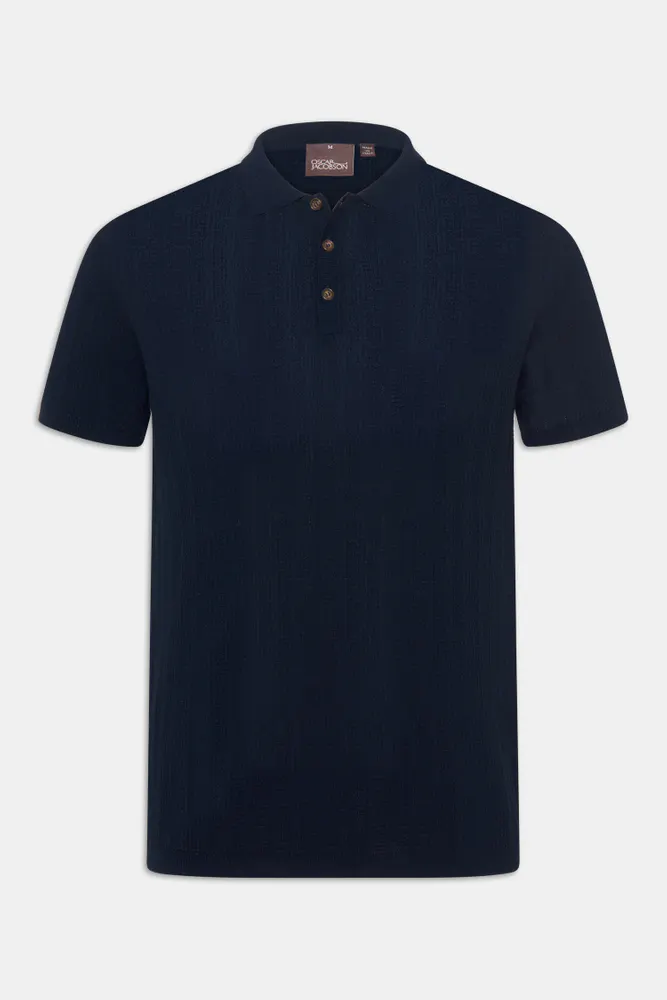 Regular Fit Strukturerad Stickad Piké