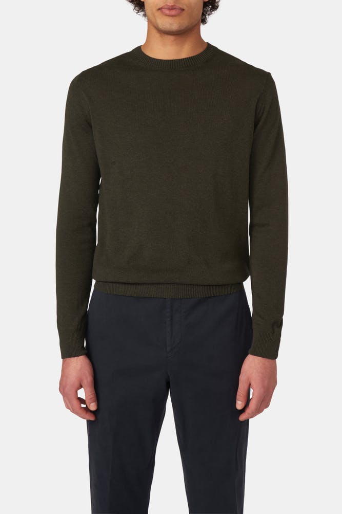 Regular Fit Rundhalsad Tröja Bomullssilke