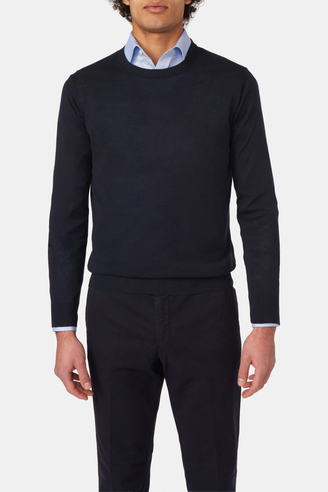 Regular Fit Cotton Silk Roundneck Sweater