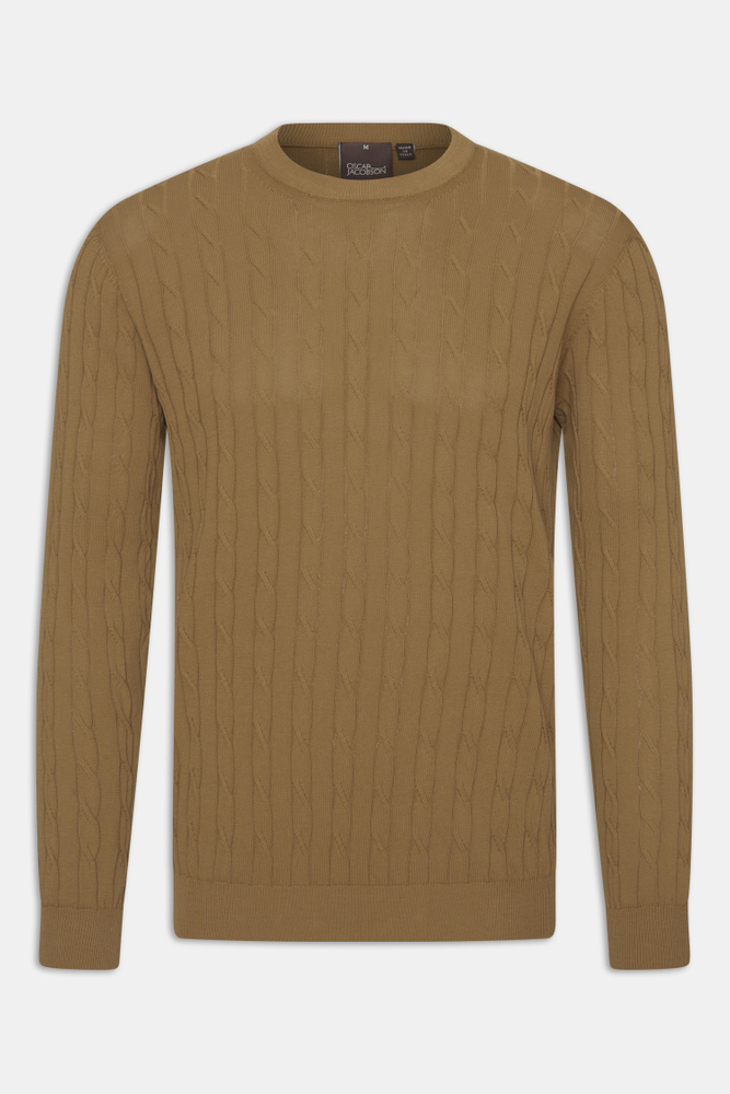 Regular Fit Roundneck Cable Knit Sweater