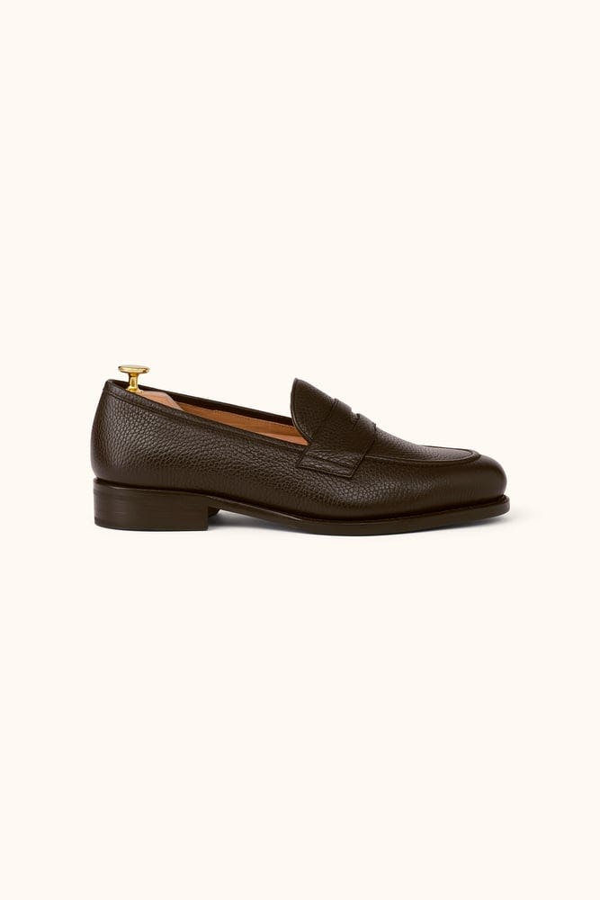 Penny Grain Leather Loafers