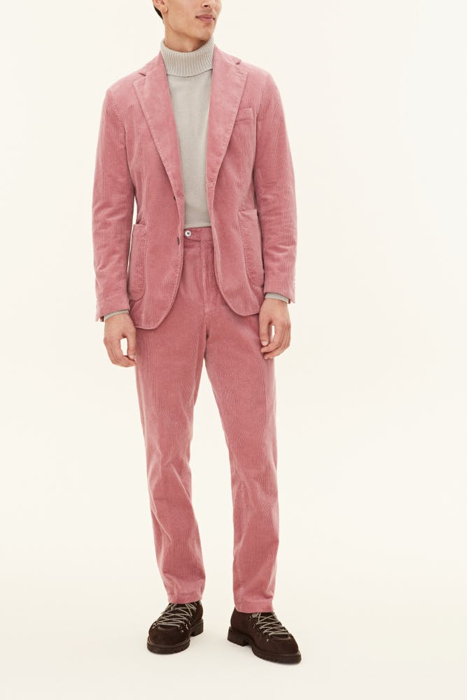 Regular Fit Kordfløyelbukser Høy Midje