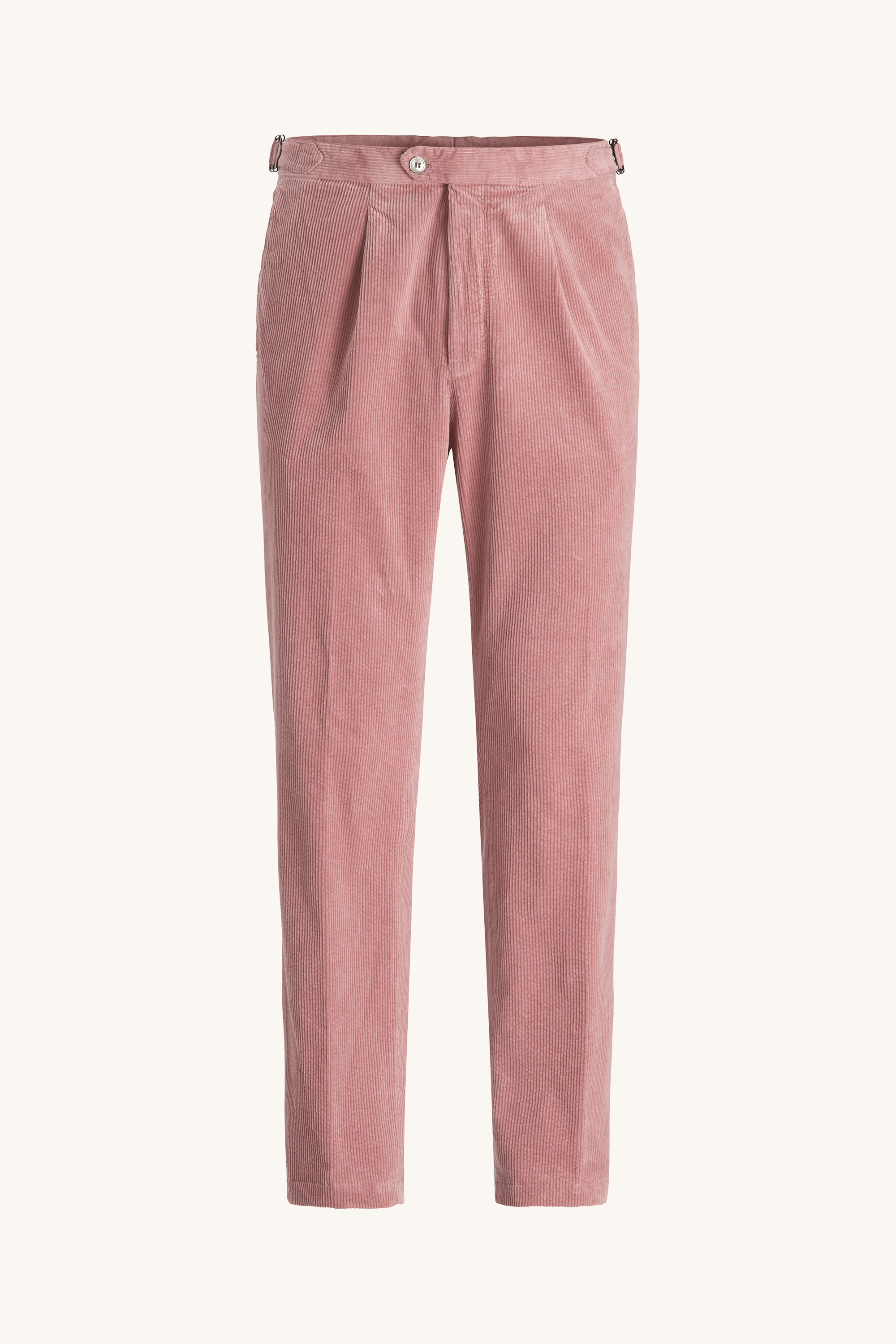 Regular Fit High Waist Corduroy Trousers - Pink | Oscar Jacobson