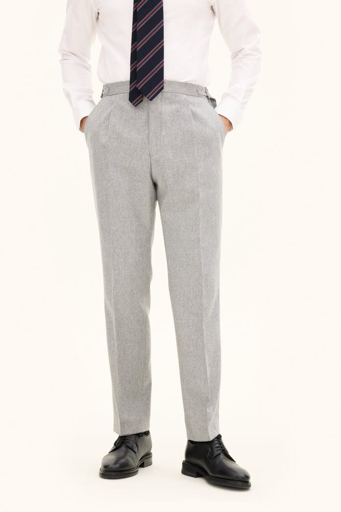 Regular Fit Flanellbukser Høy Midje