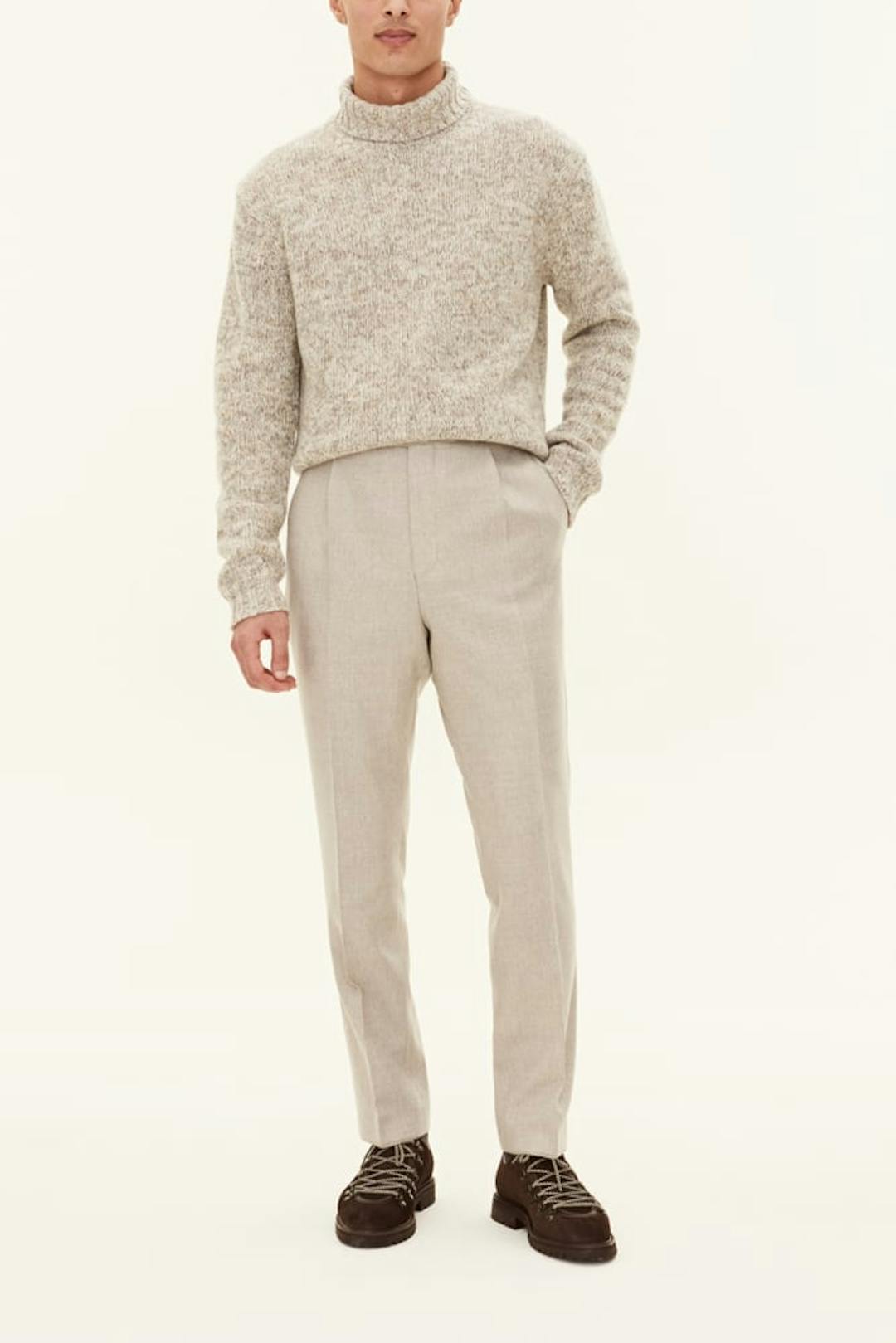 Regular Fit Flanellbyxor Hög Midja