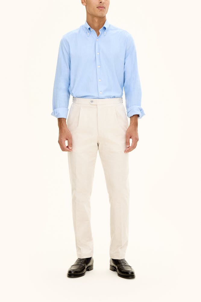 Regular Fit Kordfløyelbukser Høy Midje