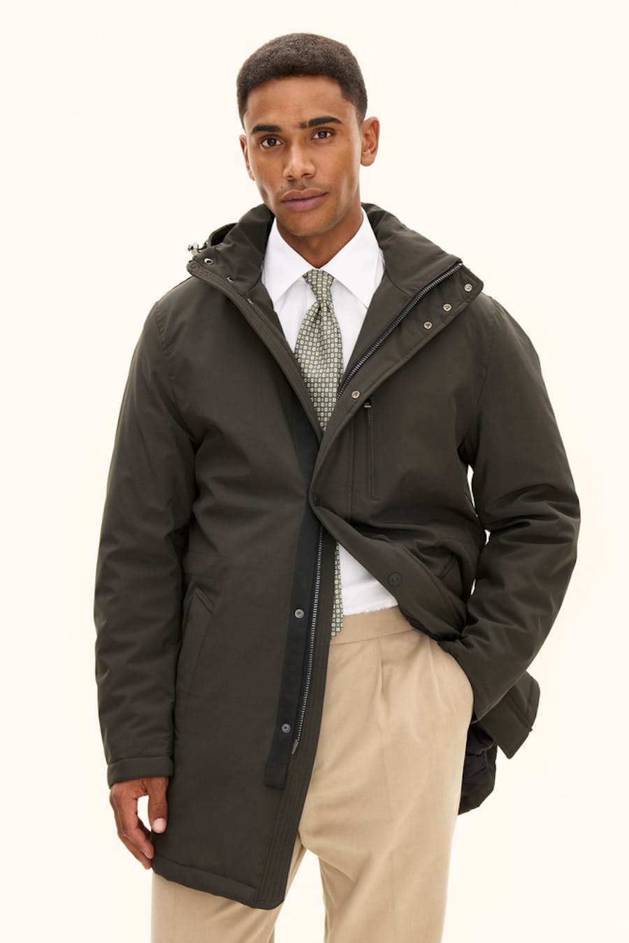 Regular Fit Padded Teknisk Frakke