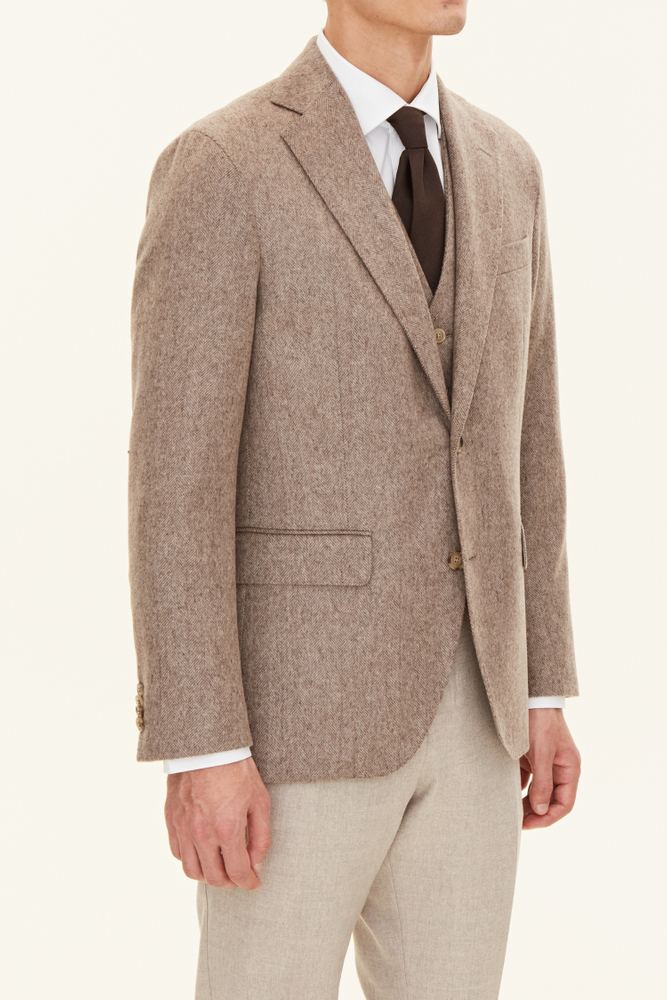 Regular Fit Microstructure Blazer