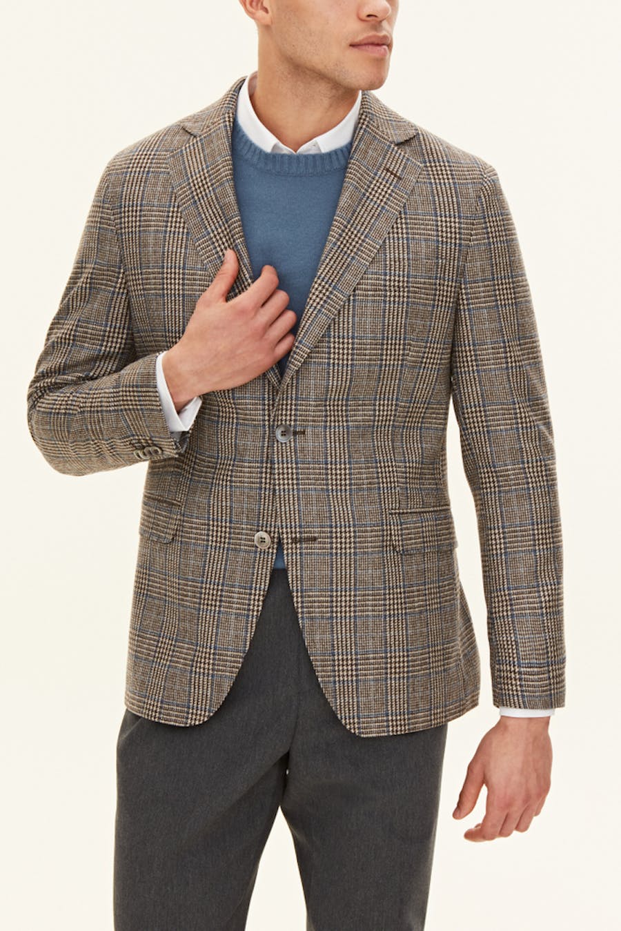 Regular Fit Microstructure Blazer