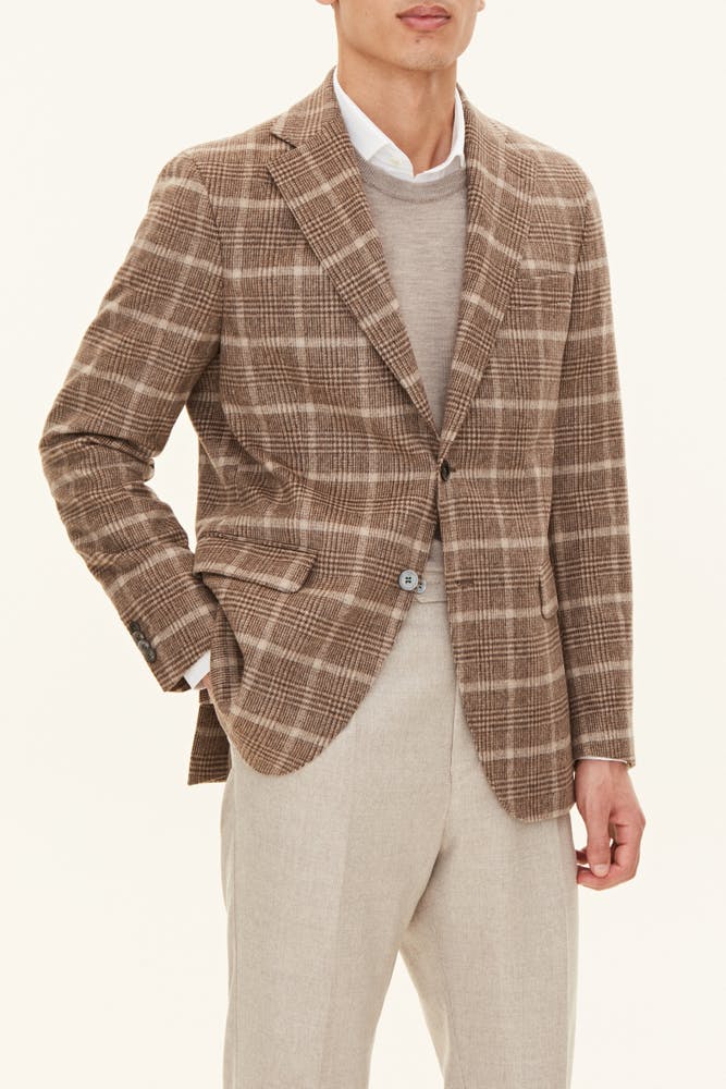 Regular Fit Microstructure Blazer