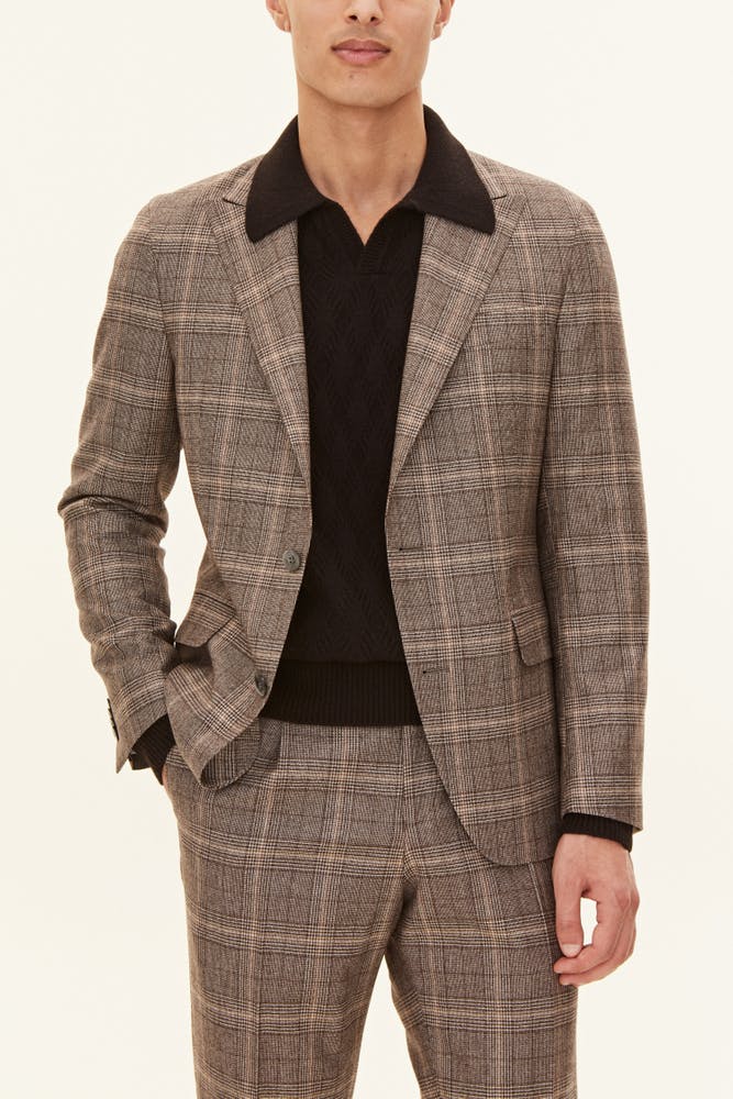 Regular Fit Microstructure Blazer