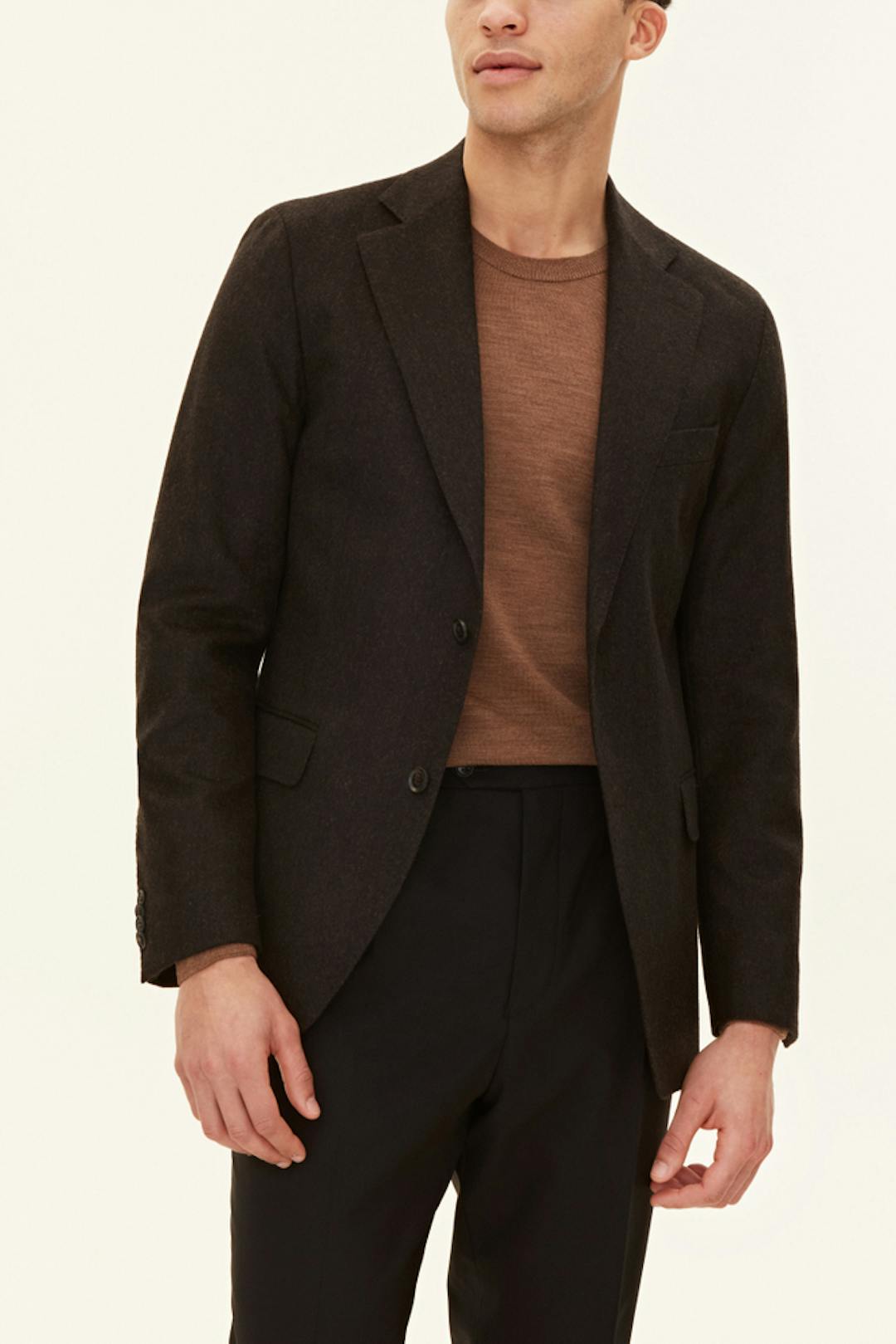 Regular Fit Fiskebensmønstret Blazer Tweed