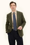 Regular Fit Fiskbensmønstret Blazer Tweed