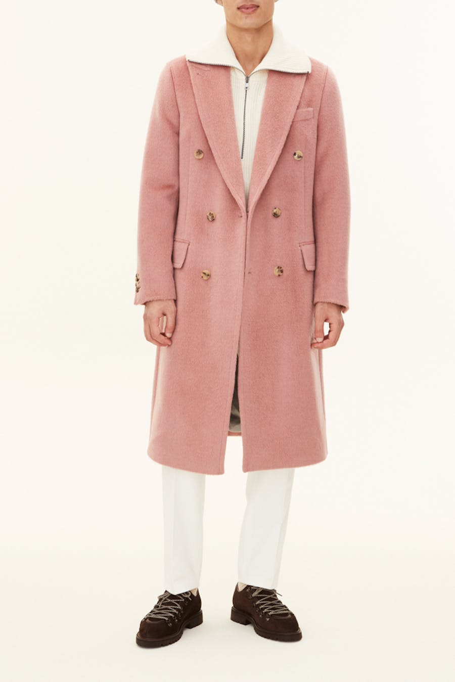 Slim Fit Dobbeltspent Frakk Soft Lama Ull