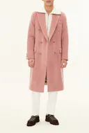 Slim Fit Double Breasted Soft Lama Wool Coat