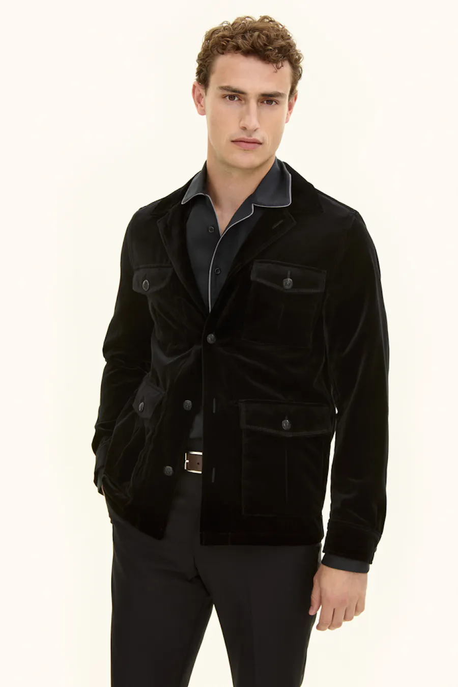 Regular Fit Safari Overshirt Velour