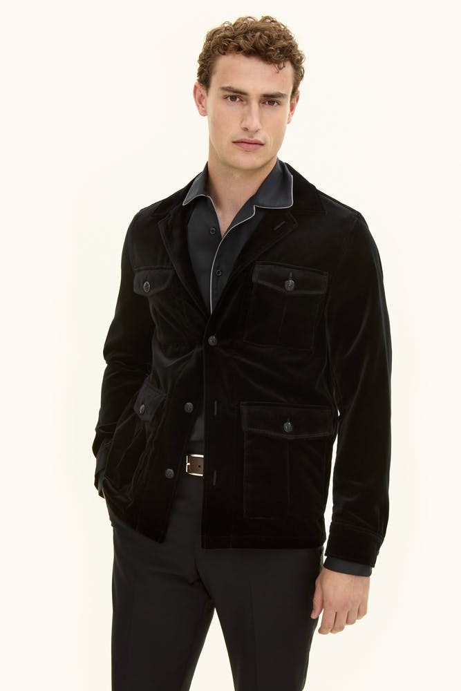 Regular Fit Safari Overshirt Fløyel