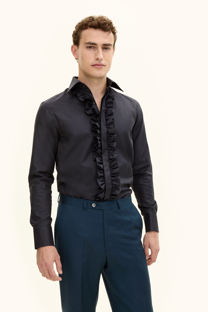 Slim Fit Cut Away Twillskjorte