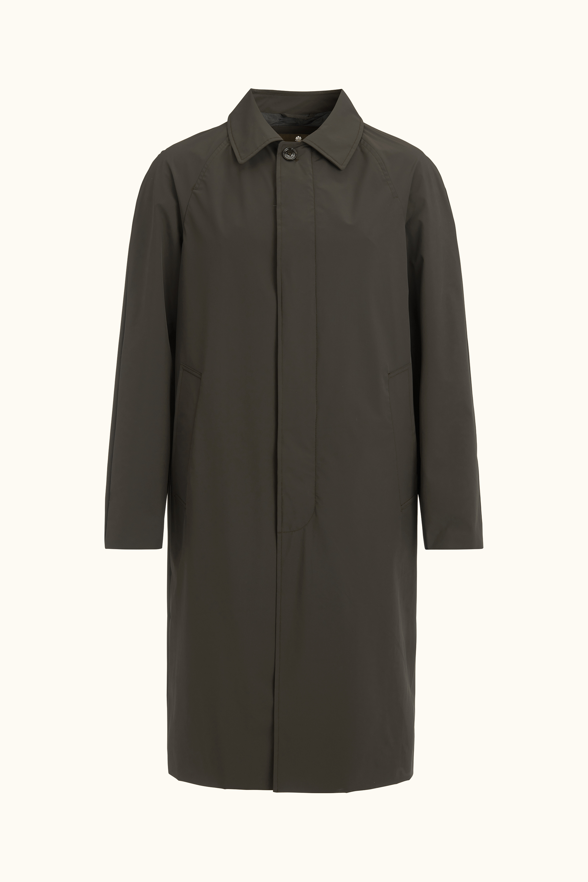 Nylon Shell Raglan Coat - Brown | Oscar Jacobson