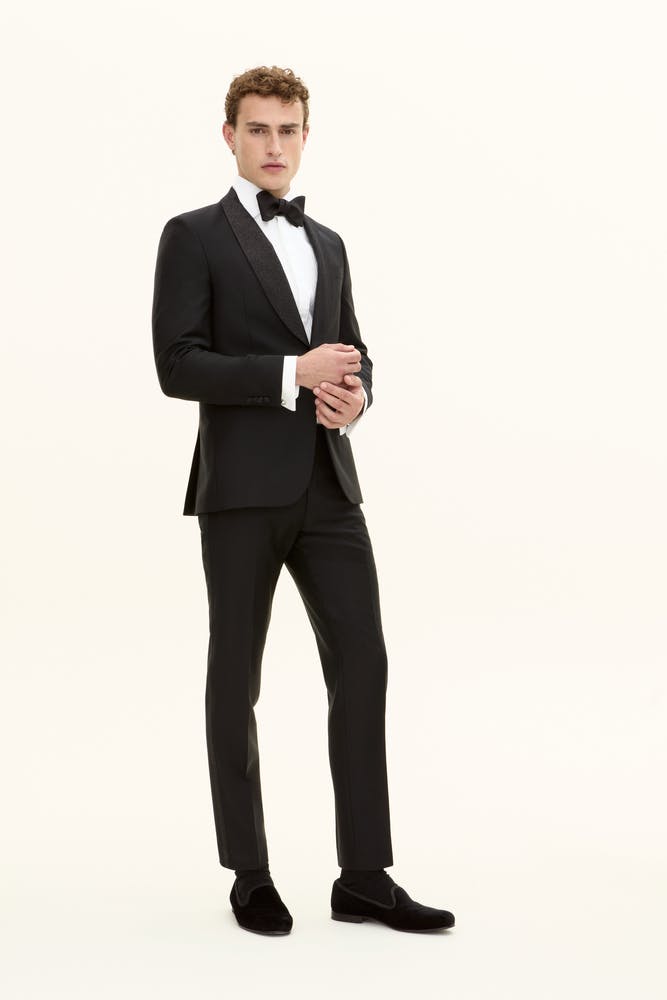Regular Fit Tuxedo Microstructure Suit