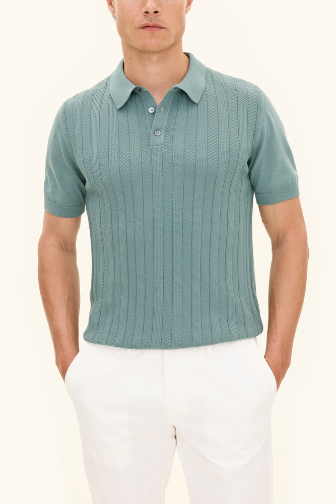 Slim Fit Strukturerad Piké