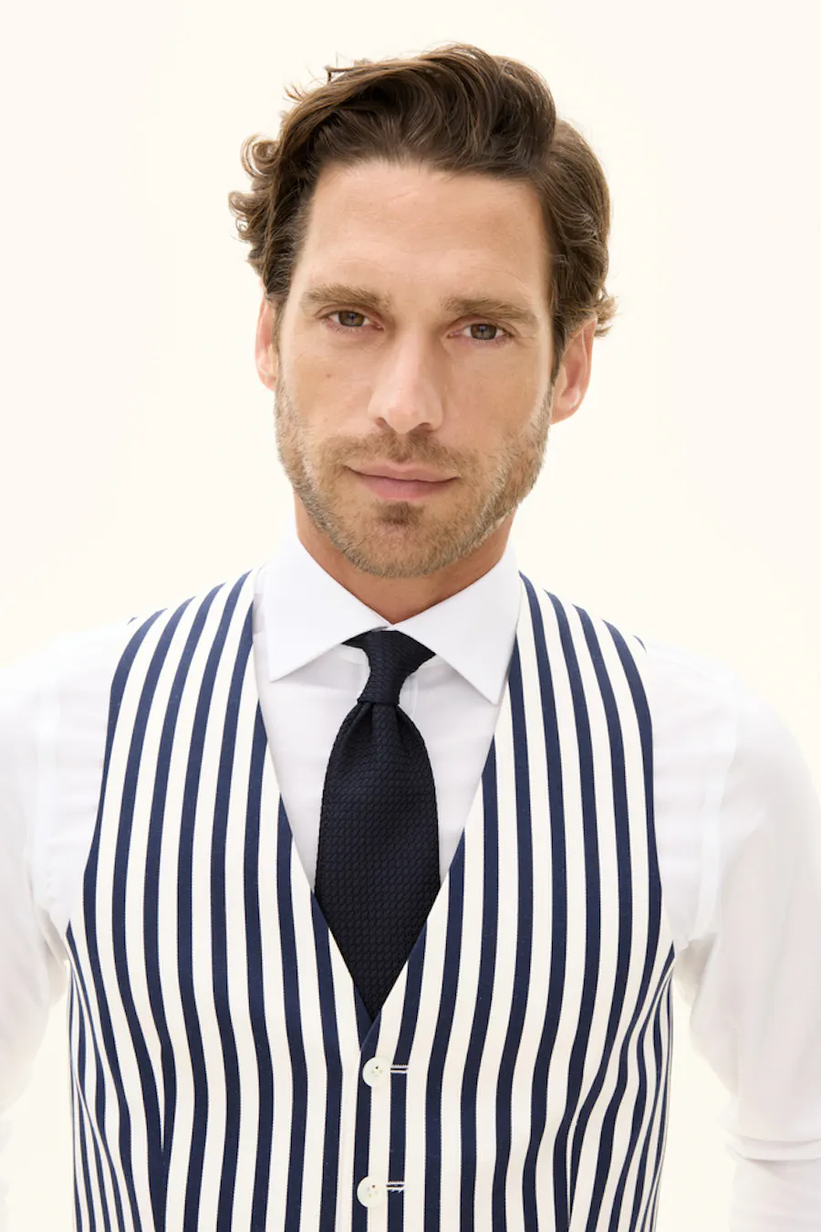 Regular Fit Bomuld Stripe Vest